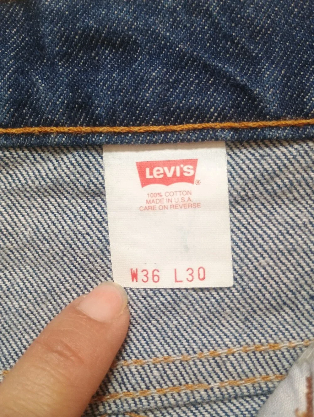 Vintage Levi's 517 Orange Tab Jeans Made in USA Bootcut Men's W36 L30 Blue